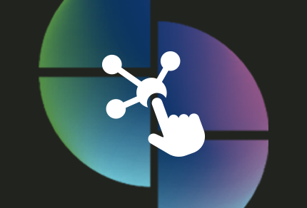 A pointer touching a network icon